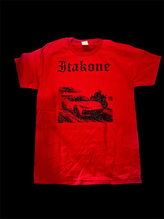 Red and Midnight black Scenic T-Shirt